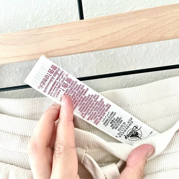 NWT Disney Mickey Mouse Quilted Jogger Pants for Women - Cream Size M - Picture 4 of 5